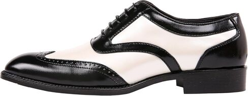 Bolano Lawson, Mens Shoes - Dress Shoes for Men - Oxford Shoes for Men - Tuxedo Shoes - Formal Shoes for Men - Shiny Metallic Shoes - Two-Tone, Mens Wingtip Dress Shoes in Kuwait