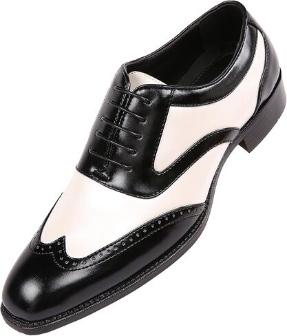 Bolano Lawson, Mens Shoes - Dress Shoes for Men - Oxford Shoes for Men - Tuxedo Shoes - Formal Shoes for Men - Shiny Metallic Shoes - Two-Tone, Mens Wingtip Dress Shoes in Kuwait