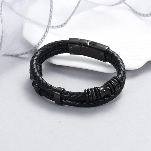 constantlife Cremation Bracelet for Ashes for Women Men Memorial Urn Jewelry Stainless Steel Braided Leather Wristband Cuff Bangle Keepsake in Saudi Arabia