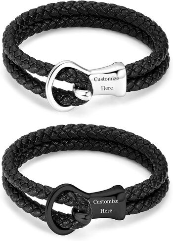 constantlife Cremation Bracelet for Ashes for Women Men Memorial Urn Jewelry Stainless Steel Braided Leather Wristband Cuff Bangle Keepsake in Saudi Arabia