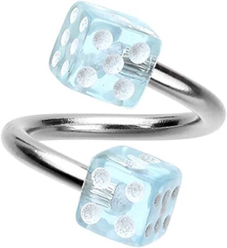 Covet Jewelry Double Dice Acrylic Twist Spiral Ring in Saudi Arabia