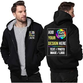 Tencen Custom Fleece Hooded Jacket Design Your Own 2 Side Print Front Back Thick Winter Warm Thermal Zip up Hoodie in Saudi Arabia