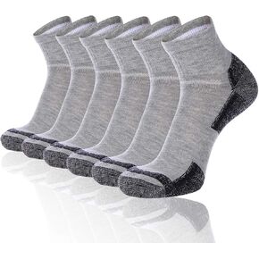 FLYRUN Men's Athletic Ankle Quarter Socks Men Comfort Cushion Moisture Wicking Work Sock 6 Pack in Saudi Arabia