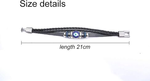 Multi-Layer Turkish Blue Evil Eye Leather Bracelet for Men Ethnic Wristband Weave Leather Bangle Bracelet Protection Jewelry in Saudi Arabia