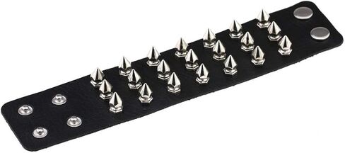 ZHQI الأسود معصمه الكفة حزام سوار الإسورة الجلود حبل أسود الشرير الصخرة سوار in Kuwait