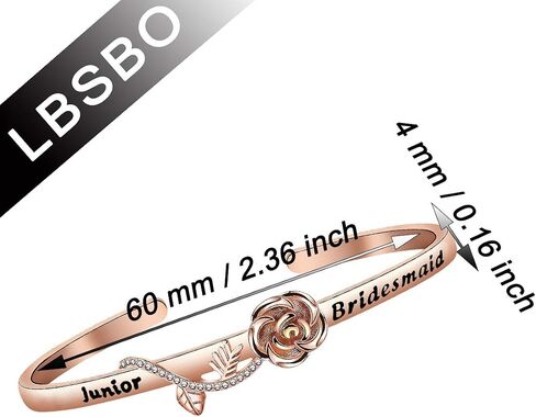 CENWA Junior Bridesmaid Bracelet Junior Bridesmaid Gift Bridesmaid Proposal Gift Junior Bridesmaid Rose Flower Cuff Bracelet in Saudi Arabia