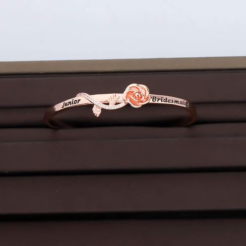 CENWA Junior Bridesmaid Bracelet Junior Bridesmaid Gift Bridesmaid Proposal Gift Junior Bridesmaid Rose Flower Cuff Bracelet in Saudi Arabia