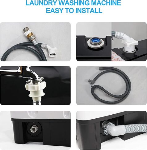 غسالة كوميو المحمولة الأوتوماتيكية سعة 1.5 قدم مكعب، غسالة مدمجة سعة 11 رطلًا مع 8 برامج و10 مستويات للمياه | شاشة LED| وظيفة قفل الأطفال| توفير المساحة للشقق والمساكن والمركبات الترفيهية in Kuwait