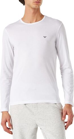 Emporio Armani Men's Pure Cotton Eagle Logo Long Sleeve Regular Fit T-Shirt in Saudi Arabia