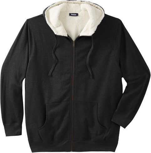 KingSize Men's Big & Tall Sherpa-Lined Fleece Zip Hoodie Fleece Jacket in Saudi Arabia