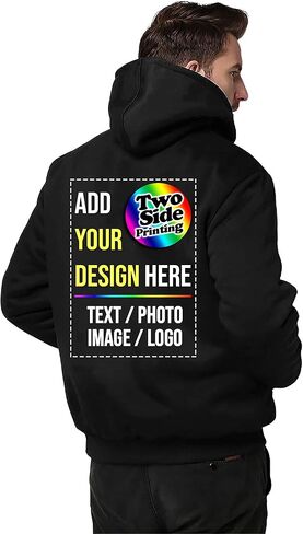 Tencen Custom Fleece Hooded Jacket Design Your Own 2 Side Print Front Back Thick Winter Warm Thermal Zip up Hoodie in Saudi Arabia