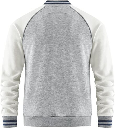 ANOTWENER Men's Varsity Jacket Vintage Baseball Button Jackets Long Sleeve with Letters Casual Coats for Men in Kuwait