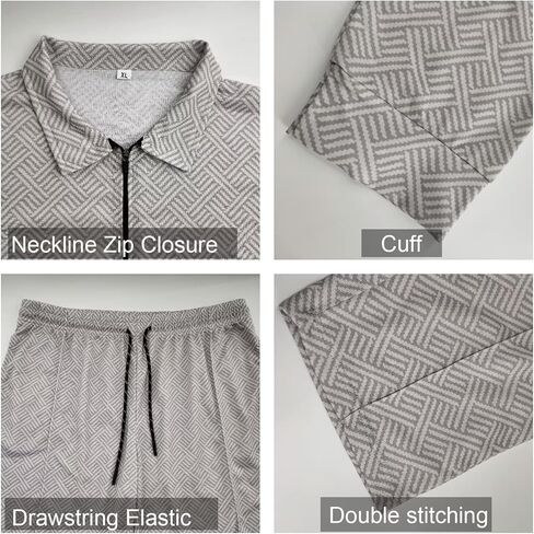 Men's Polo Track Suit Sets Long Sleeve Mens Outfits 2 Piece Fashion Sweatsuit Comfy Casual Set for Men in Kuwait