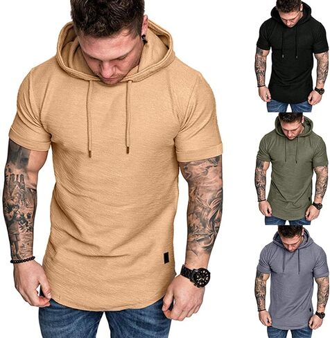 Cot-Oath Mens Workout Sweatshirt Athletic Hoodies - Stylish Gym Running Hoodies Lightweight Pullover in Saudi Arabia