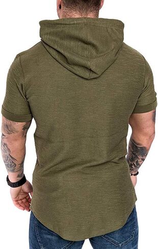Cot-Oath Mens Workout Sweatshirt Athletic Hoodies - Stylish Gym Running Hoodies Lightweight Pullover in Kuwait