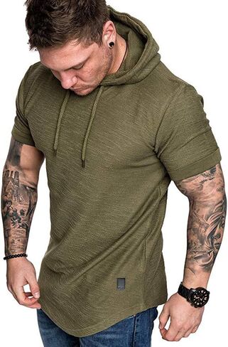 Cot-Oath Mens Workout Sweatshirt Athletic Hoodies - Stylish Gym Running Hoodies Lightweight Pullover in Kuwait