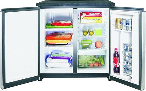 RCA RFR551-5.5 Cu. Ft. - Side by Side 2-Door - Compact Refrigerator/Freezer - Temperature Control - Stainless in Saudi Arabia