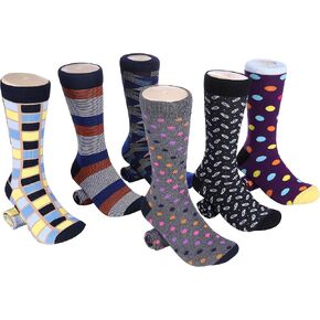 Marino Mens Dress Socks - Fun Colorful Socks for Men - Cotton Funky Socks - 6 Pack in Saudi Arabia