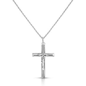 Savlano 925 Sterling Silver Crucifix Jesus Christ Cross Pendant Silver Rope Necklace Chain for Women & Men Religious Jewelry - Made in Italy Comes With Savlano Gift Box