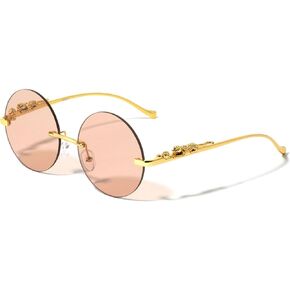 Jaguar Rimless Round Circle Lens Metal Frame Luxury Sunglasses in Saudi Arabia