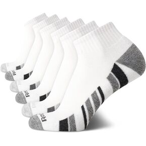 Reebok Men’s Quarter Socks – 6 Pack Cushion Quarter Cut Ankle Socks for Men - Breathable Men's Athletic Socks (Size: 6-12.5)