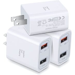 Dual USB Wall Charger, Costyle 3 Pack 30W 2 Ports Adaptive Fast Charging Block Quick Fast Charger 3.0 & 5V 2.4A Wall Plug Compatible iPhone 13 12 11 XS Max,Galaxy A16 S10 S9,Note 9 10,Pixel (Black) in Saudi Arabia