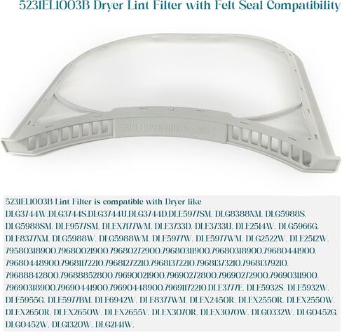 5231EL1003B Dryer Lint Screen Filter Felt Seal Replacement For LG 5231el1003b Lint Filter Replace 5231EL1003A,5231EL1003E,AP4440606,PS3527578,EAP3527578,DLG3744D,DLG3744W,79680021900,79580318900 in Saudi Arabia