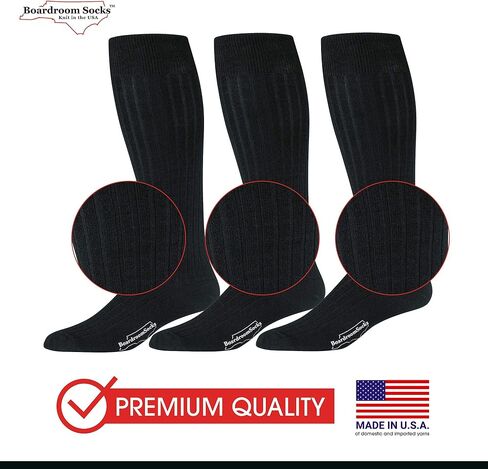 Big and Tall Socks, Merino Wool Over-the-Calf Socks, Ribbed in Kuwait