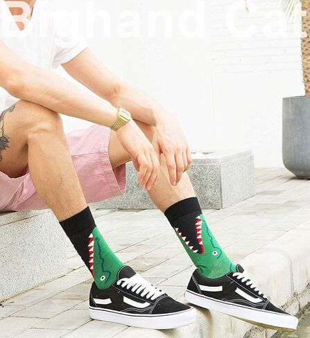 IIG 3-6 Pairs Men Dress Cotton Socks Funky Colorful Pattern Wool Crew Socks in Saudi Arabia