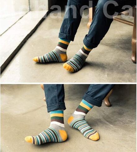 IIG 3-6 Pairs Men Dress Cotton Socks Funky Colorful Pattern Wool Crew Socks in Saudi Arabia