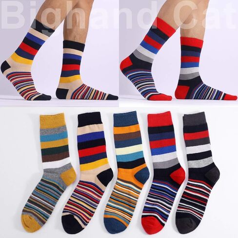 IIG 3-6 Pairs Men Dress Cotton Socks Funky Colorful Pattern Wool Crew Socks in Saudi Arabia