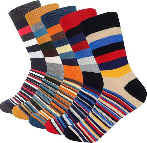IIG 3-6 Pairs Men Dress Cotton Socks Funky Colorful Pattern Wool Crew Socks in Saudi Arabia