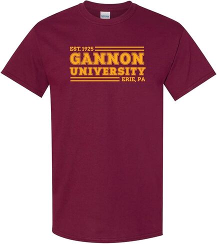CreateMyTee | Gannon University Block Text 1 Color T-Shirt in Saudi Arabia