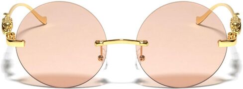 Jaguar Rimless Round Circle Lens Metal Frame Luxury Sunglasses in Saudi Arabia