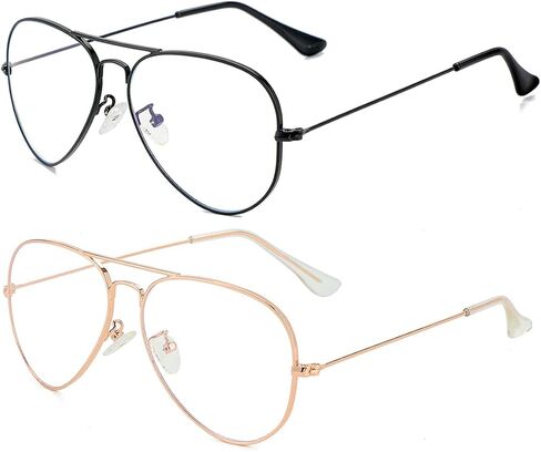 نظارات GLEYEMOR Blue Light Aviator للنساء والرجال، إطار معدني مضاد للضوء الأزرق نظارات الكمبيوتر in Kuwait