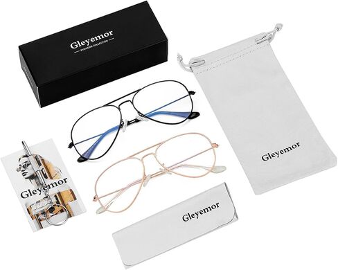 نظارات GLEYEMOR Blue Light Aviator للنساء والرجال، إطار معدني مضاد للضوء الأزرق نظارات الكمبيوتر in Kuwait