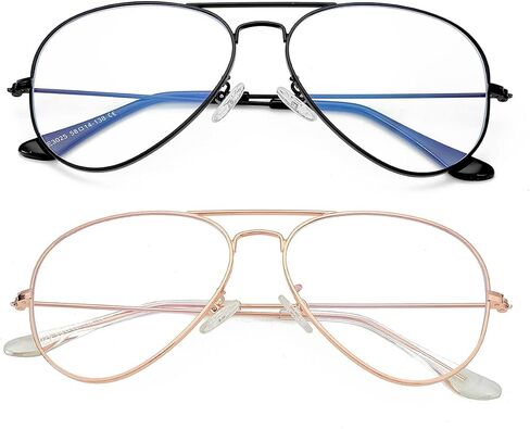 نظارات GLEYEMOR Blue Light Aviator للنساء والرجال، إطار معدني مضاد للضوء الأزرق نظارات الكمبيوتر in Kuwait
