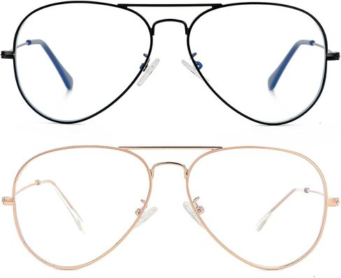 نظارات GLEYEMOR Blue Light Aviator للنساء والرجال، إطار معدني مضاد للضوء الأزرق نظارات الكمبيوتر in Kuwait