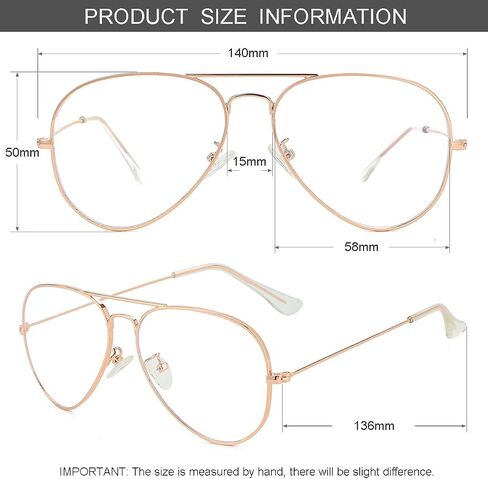 نظارات GLEYEMOR Blue Light Aviator للنساء والرجال، إطار معدني مضاد للضوء الأزرق نظارات الكمبيوتر in Kuwait