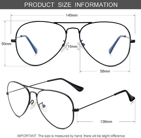 نظارات GLEYEMOR Blue Light Aviator للنساء والرجال، إطار معدني مضاد للضوء الأزرق نظارات الكمبيوتر in Kuwait