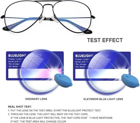 نظارات GLEYEMOR Blue Light Aviator للنساء والرجال، إطار معدني مضاد للضوء الأزرق نظارات الكمبيوتر in Kuwait