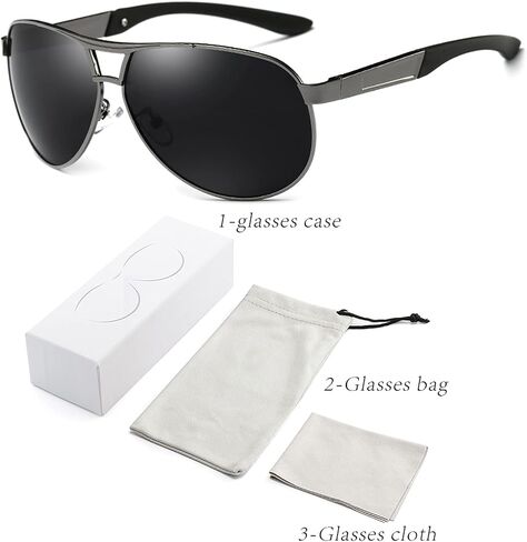 KopYoeHn Polarized Sunglasses for Men Women UV400 Protection Lens Metal Frame in Saudi Arabia