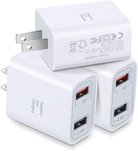 Dual USB Wall Charger, Costyle 3 Pack 30W 2 Ports Adaptive Fast Charging Block Quick Fast Charger 3.0 & 5V 2.4A Wall Plug Compatible iPhone 13 12 11 XS Max,Galaxy A16 S10 S9,Note 9 10,Pixel (Black) in Saudi Arabia