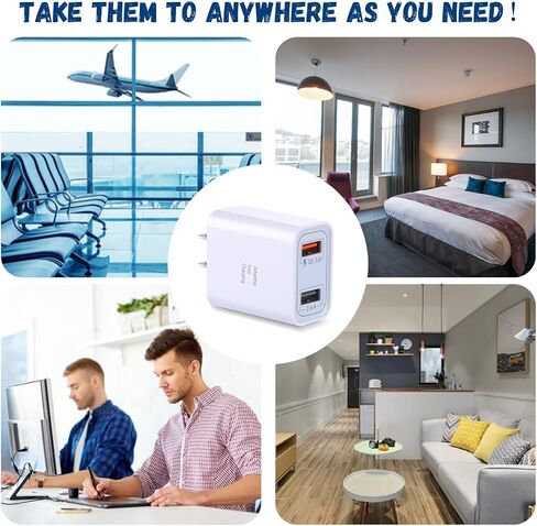 Dual USB Wall Charger, Costyle 3 Pack 30W 2 Ports Adaptive Fast Charging Block Quick Fast Charger 3.0 & 5V 2.4A Wall Plug Compatible iPhone 13 12 11 XS Max,Galaxy A16 S10 S9,Note 9 10,Pixel (Black) in Saudi Arabia