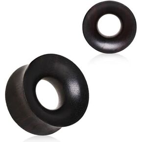 Organic Black Areng Wood Thick Walled Concave Tunnel Plug in Saudi Arabia