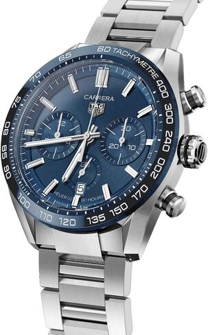 TAG Heuer orologio Carrera cronografo 44 مم Calibre Heuer 02 سيراميكا أزرق آلي acciaio CBN2A1A.BA0643 in Kuwait