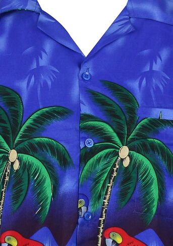 Funky Hawaiian Shirt, Shortsleeve, Parrot, Darkblue, XXL in Saudi Arabia
