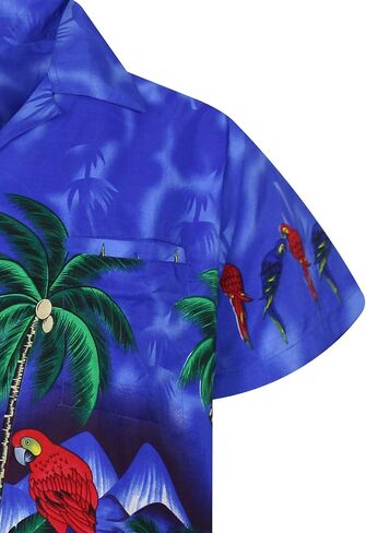 Funky Hawaiian Shirt, Shortsleeve, Parrot, Darkblue, XXL in Saudi Arabia