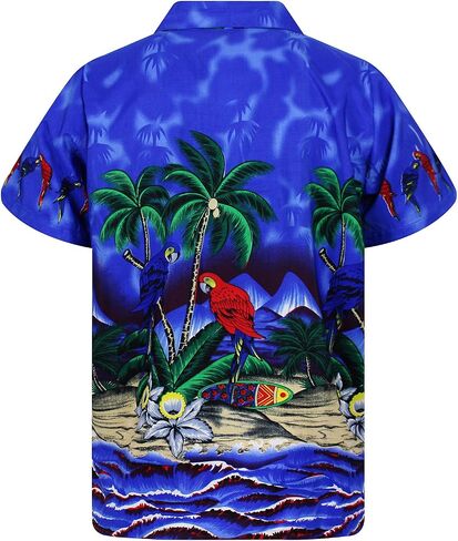 Funky Hawaiian Shirt, Shortsleeve, Parrot, Darkblue, XXL in Saudi Arabia