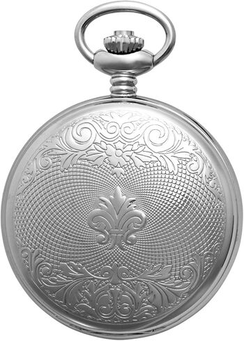 Gotham Men's Silver-Tone 17 Jewel Mechanical Exhibition Pocket Watch # GWC14040S in Saudi Arabia